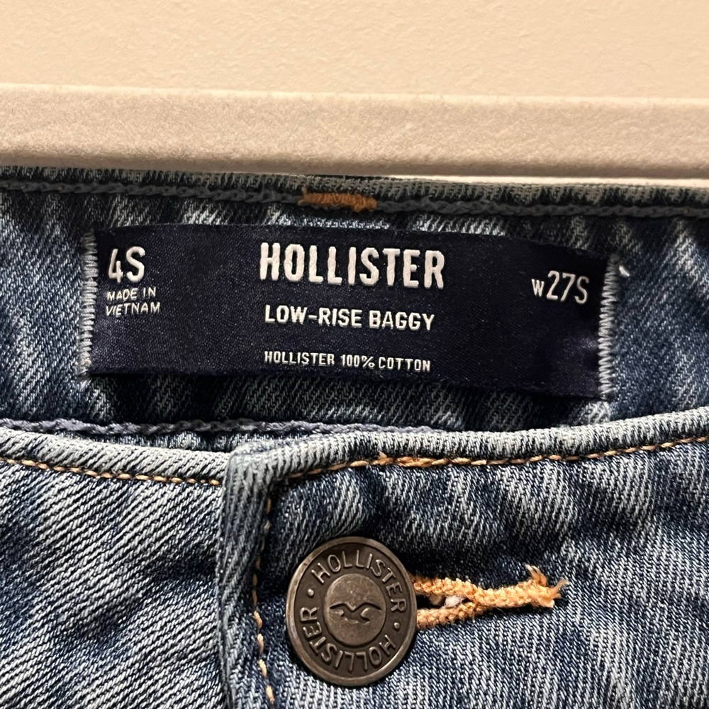 Hollister Low-Rise Baggy Jeans W27S Light Wash Denim Y2K - Picture 4 of 4
